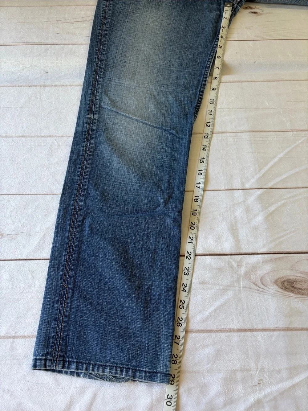 7 For All Mankind Men's Straight Leg Blue Denim Jeans